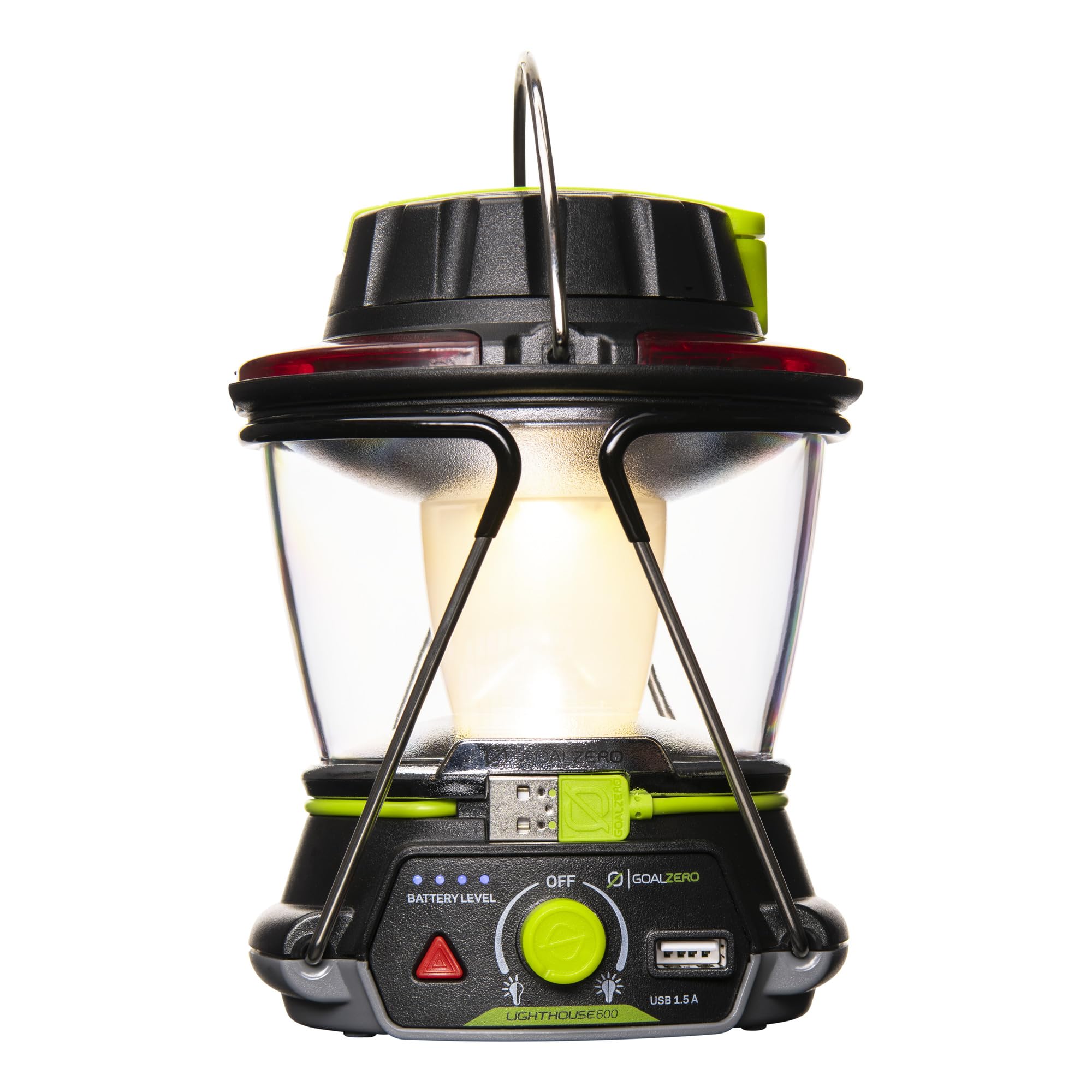 600 Lighthouse Multi Functional Adjustable Light Perfect for Camping, Outdoor Events, or Emergency use Lumens USB Charging of Phones and Small Devices Long-Lasting Lithium Battery.
