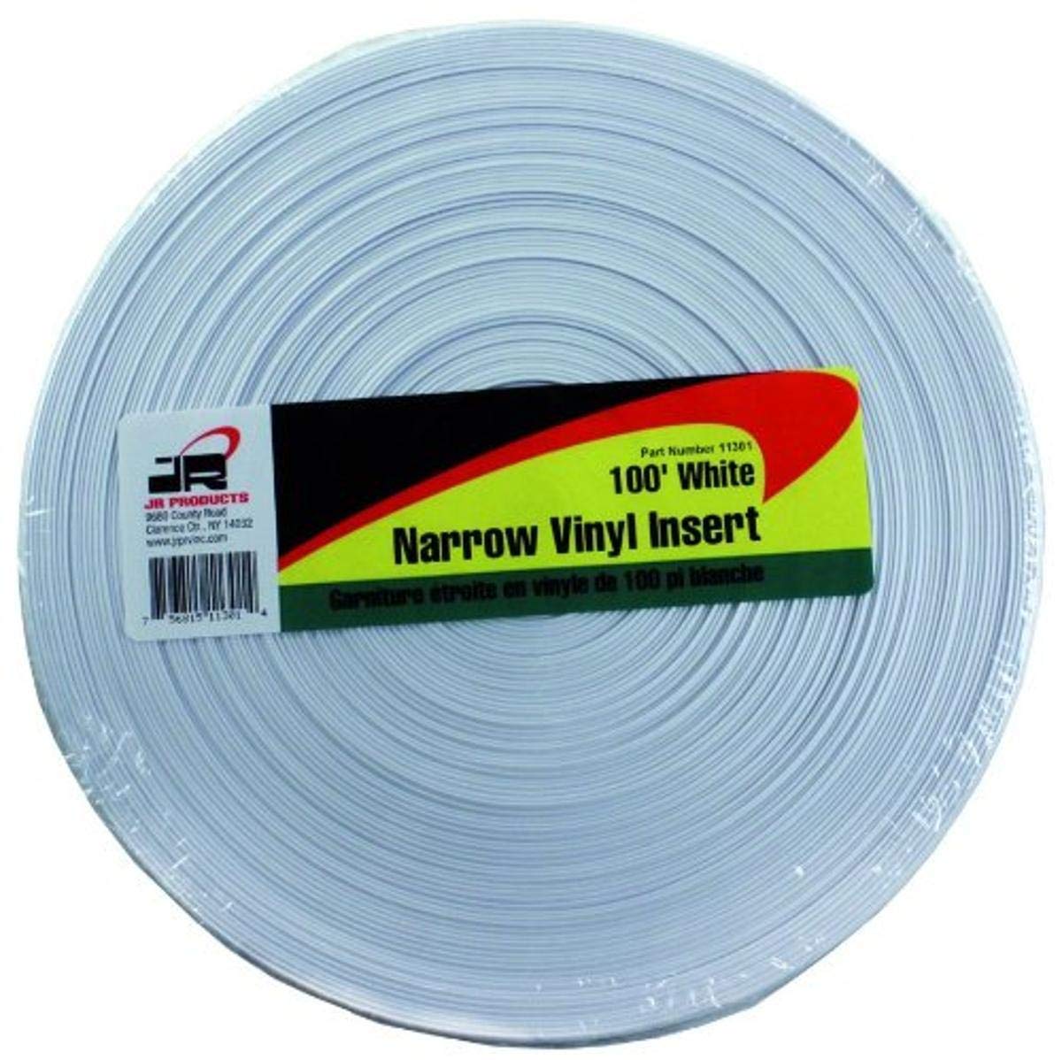 100 foot JR Products White Narrow Vinyl Insert
