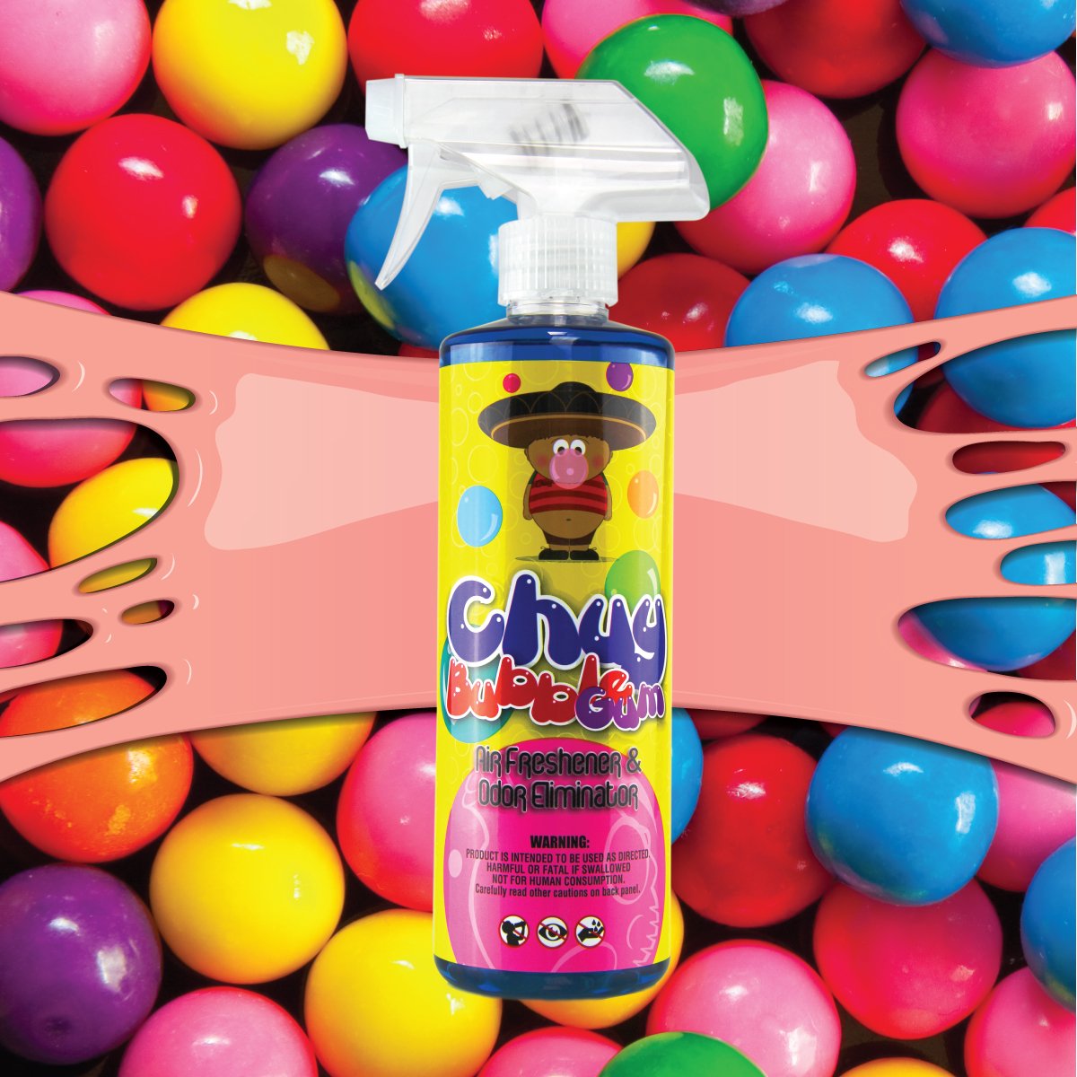 Chemical Guys Chuy AIR_221_04 Bubble Gum Premium Air Freshener and Oder Eliminator, Bubble Gum Scent (Great for Cars, Trucks, SUVs, RVs & More) 4 fl oz