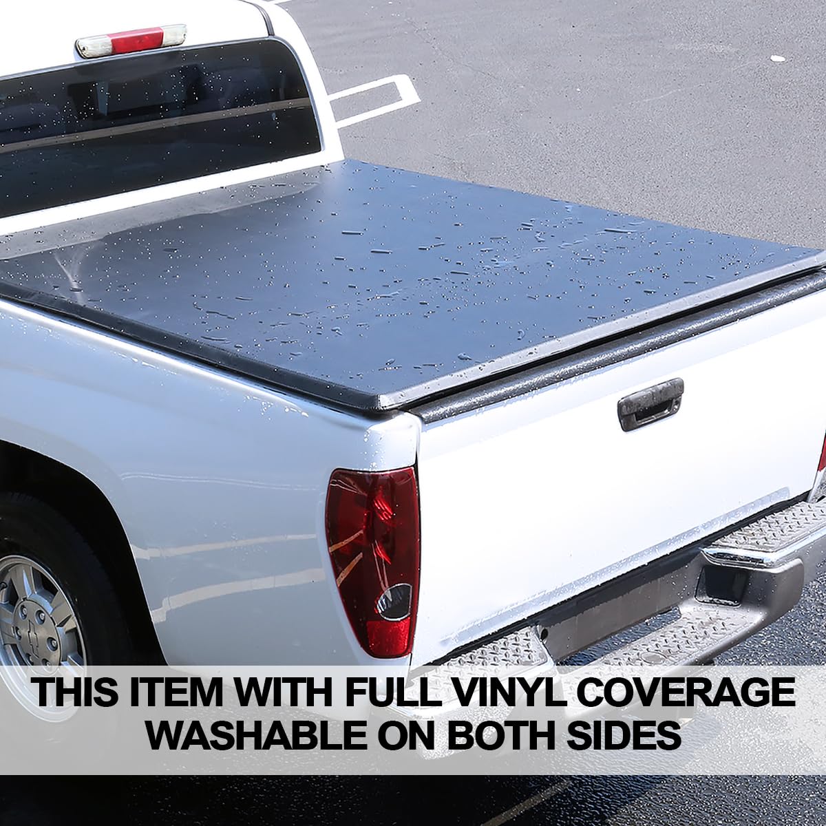 Soft Tri-Fold Vinyl Tonneau Cover Spec-D Tuning Compatible with 2015-2019 Chevy Colorado, GMC Canyon Crew Cab 60" Short Bed