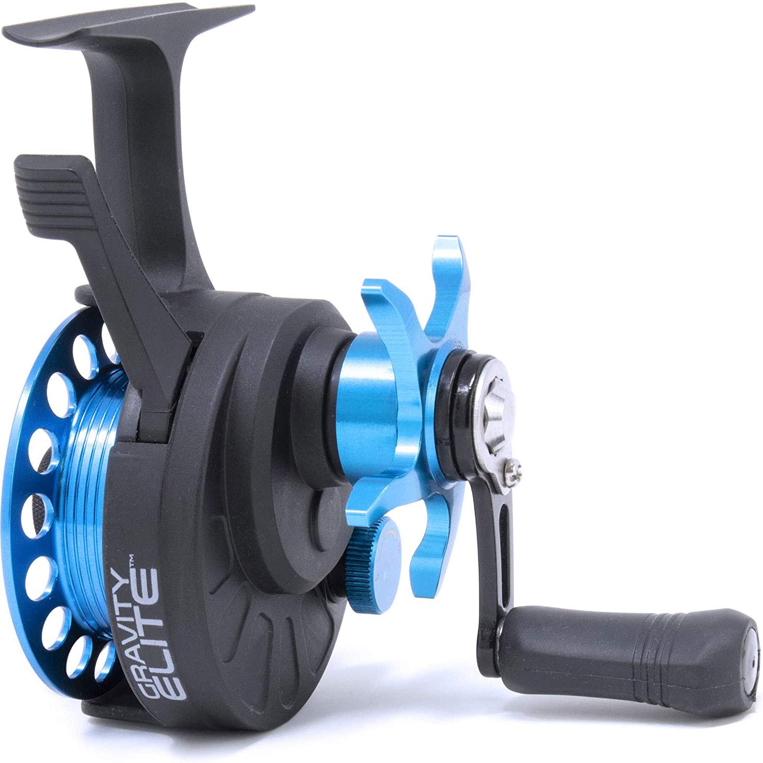 Gravity Elite CLAM Ice Fishing Reel – Ultra-Light Graphite/CNC Spool with 3+1 Bearings – Smooth 3.6:1 Gear Ratio, Left-Hand Retrieve