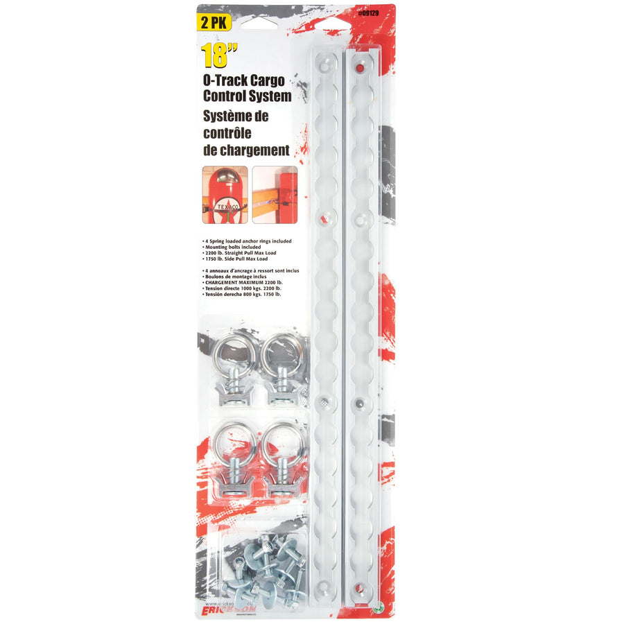 18" Aluminum O-Track Kit Erickson Manufacturing w/ (2) Tracks & (4) Rings (09129)