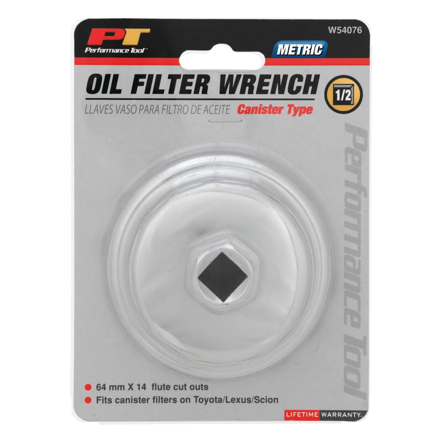 W54076 Performance Tool 21mm Canister Type Oil Filter Wrench for TOYOTA / LEXUS / SCION,Silver