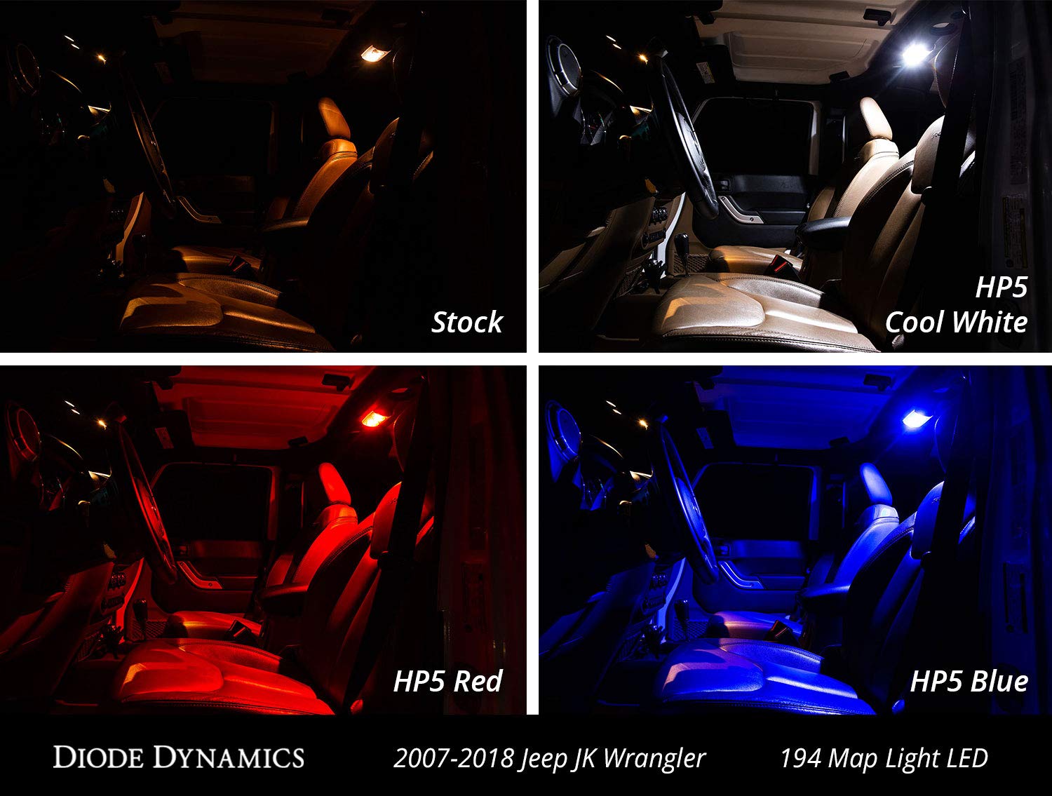 JK Wrangler 4dr Interior Kit Stage 2 Red Diode Dynamics