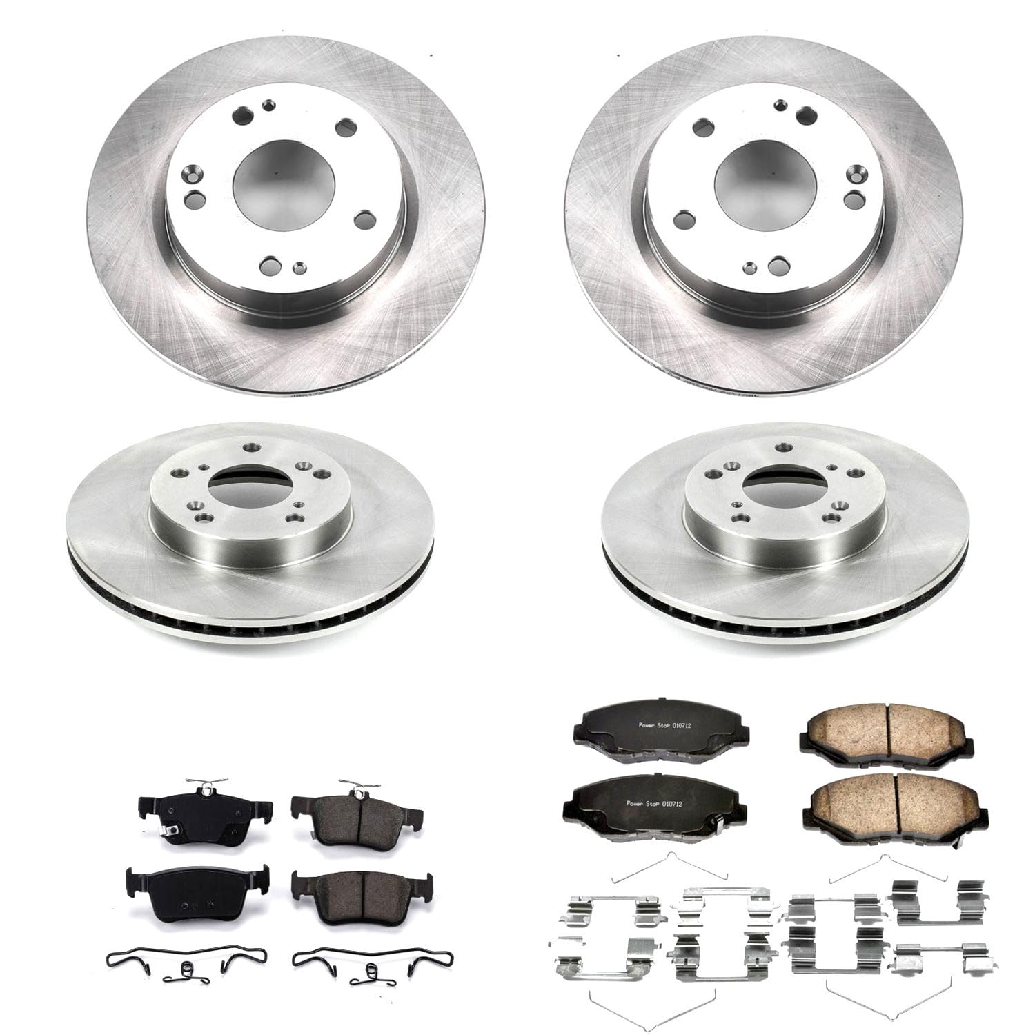 Brake Kit Power Stop For 2016-2021 Honda Civic [Application Specific] Front and Rear Autospecialty Replacement with Brake Rotors and Ceramic Brake Pads KOE7574