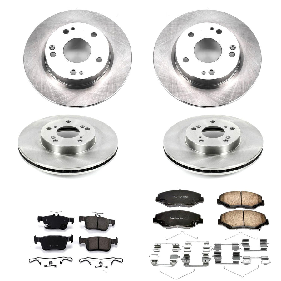Brake Kit Power Stop For 2016-2021 Honda Civic [Application Specific] Front and Rear Autospecialty Replacement with Brake Rotors and Ceramic Brake Pads KOE7574