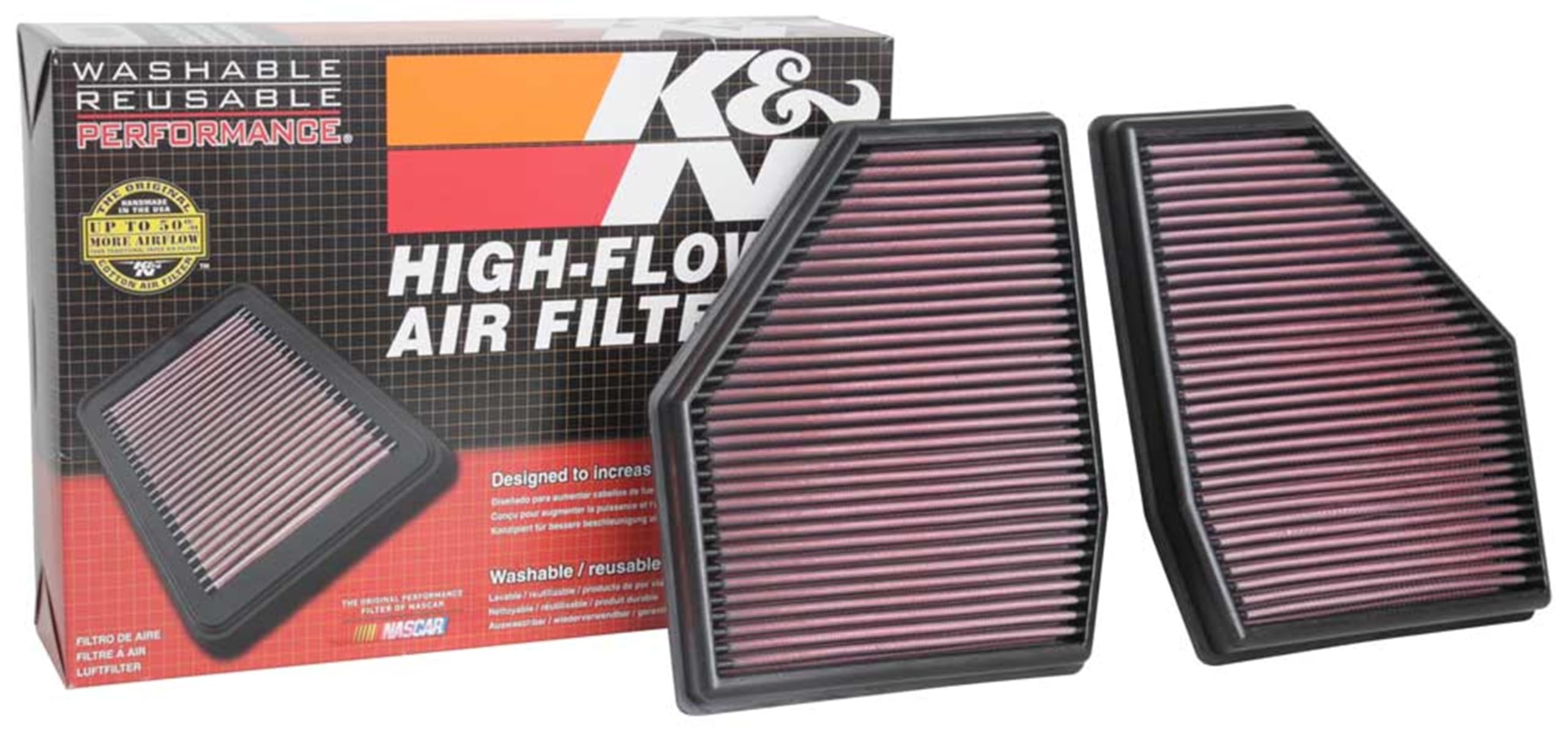 K&N Engine Air Filter: Washable, Increase Power & Acceleration, Premium, Replacement Car Air Filter: Compatible with 2018-2019 BMW M5, 33-3128