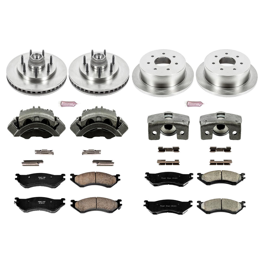 Power Stop KCOE4390 1-Click OE Replacement Brake Kit with Calipers For Ford F-150 2000-2003, Ford F-150 Heritage 2004, Ford F-250 1998-1999 [Model Specific]