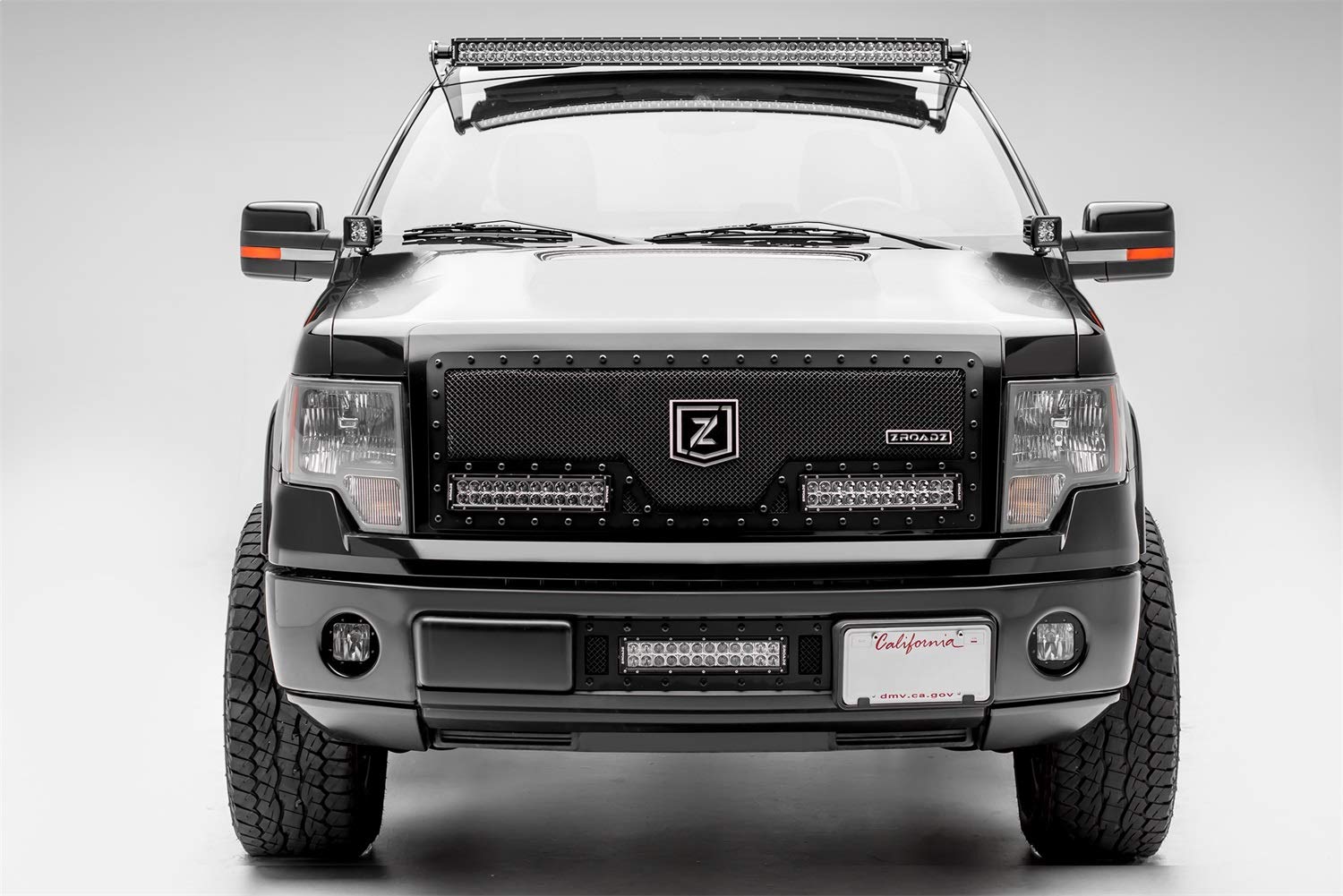 ZROADZ LED Bar Kit Front Roof Mounted - Compatible w/ 2009-2014 ALL Ford F-150 Complete Kit with Mounting Brackets, 52 Inch Curved Zroadz Led light bar & Wiring Harness- PN #Z335721-KIT-C