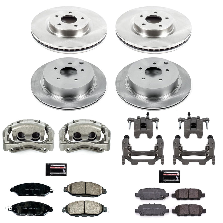 Power Stop KCOE8347 Front and Rear Brake Caliper Kit- OE Brake Rotor, Brake Pads & Calipers For INFINITI QX60 2019 [Model Specific]