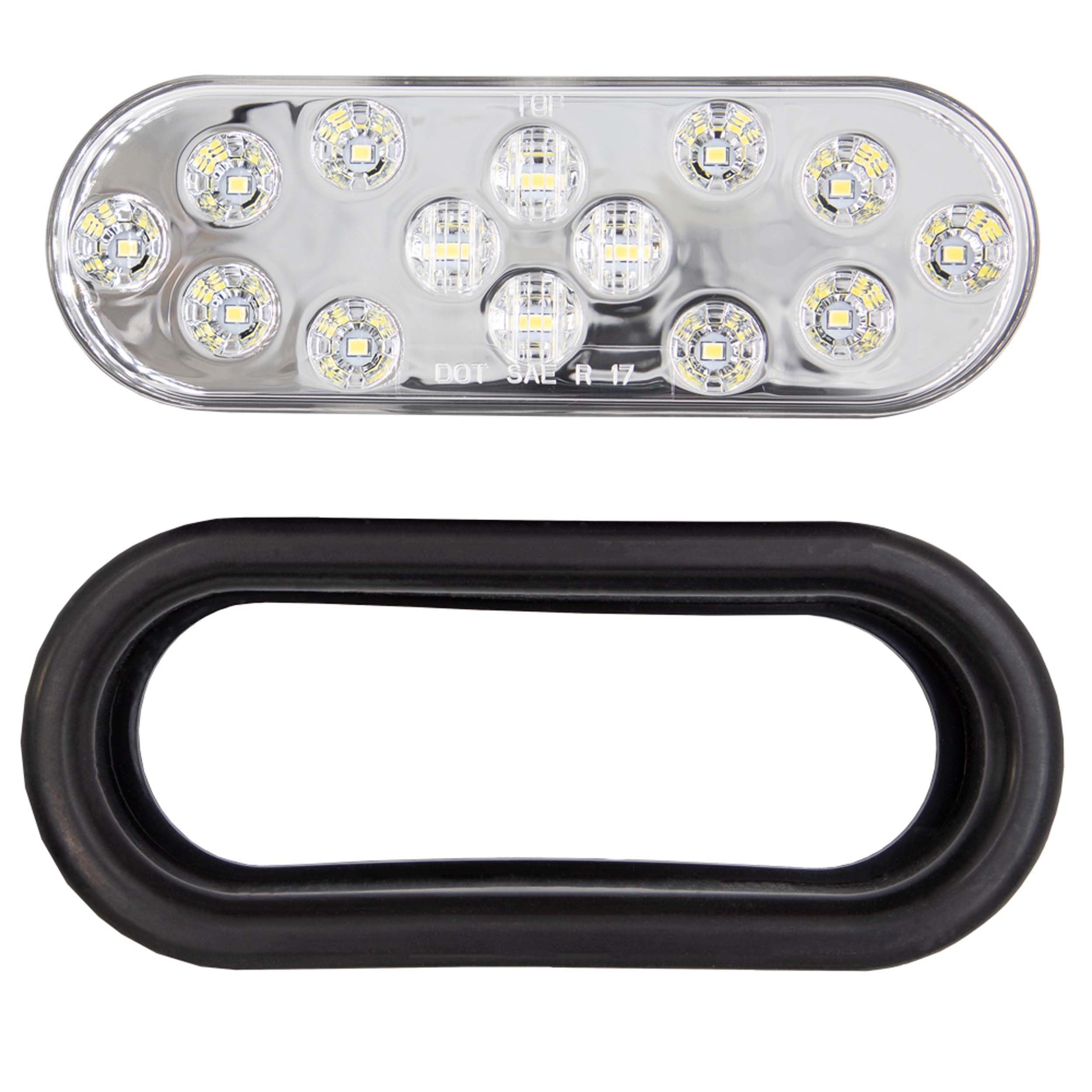 Heise Metra Trailer Led Lights - 6 Inch Oval White with Grommet