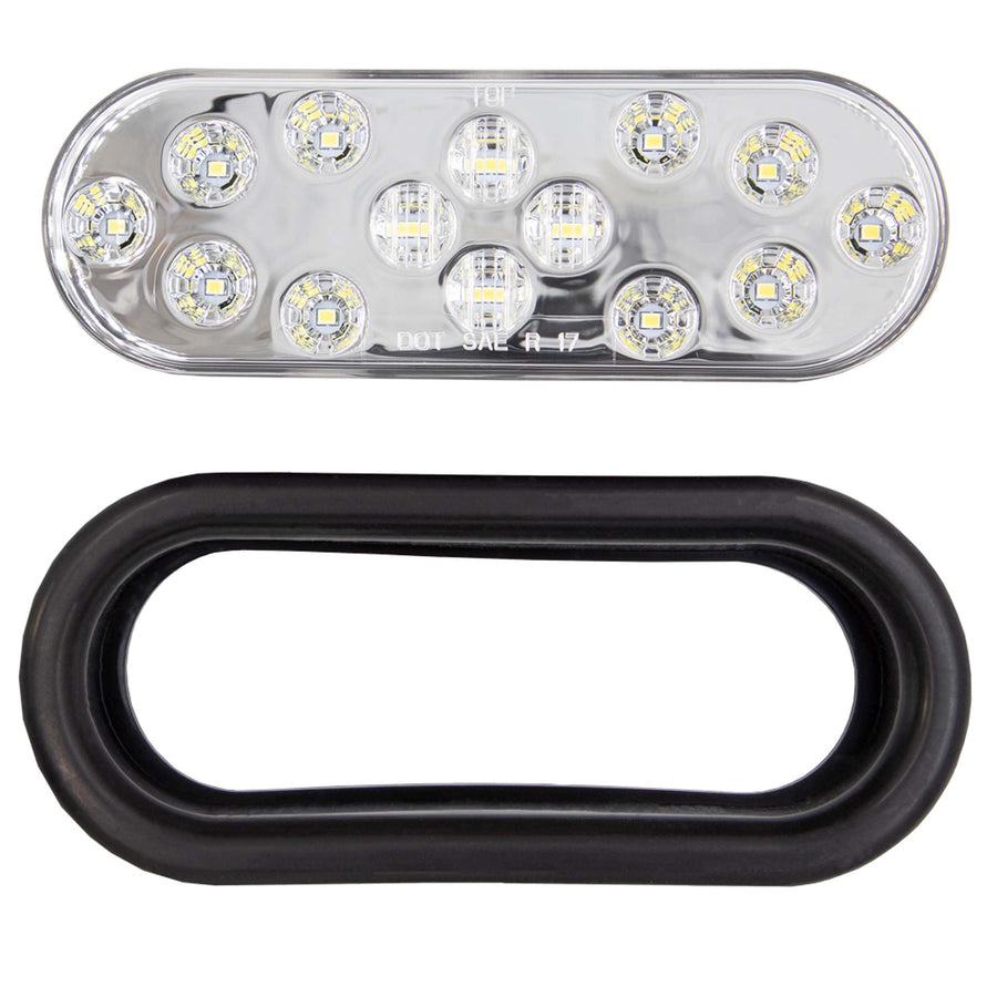 Heise Metra Trailer Led Lights - 6 Inch Oval White with Grommet