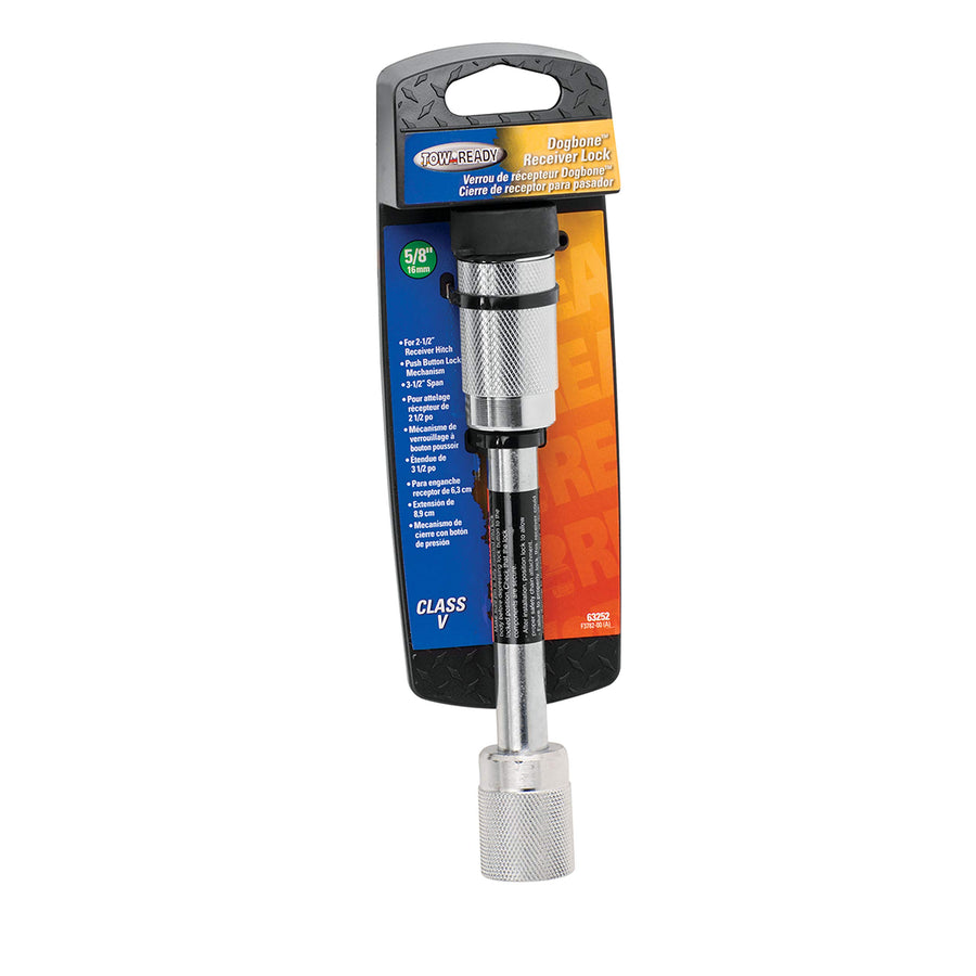 5/8" Dogbone Style Receiver Lock Tow Ready 63252 (2-1/2" Sq. Receivers, 3-1/2" Span)