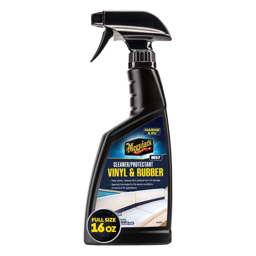 Marine/RV Vinyl & Rubber Cleaner & Protectant Meguiar's M5716, Boat Vinyl Cleaner & Protectant, Revitalize Plastic and Rubber with an Easy-to-Use Non-Greasy Formula, 16 Oz Spray Bottle
