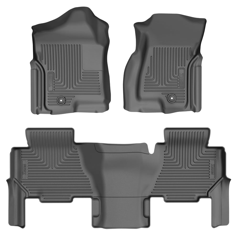Husky Liners Floor Mats Weatherbeater | Fits 2003-2006 Cadillac Escalade ESV; 2000-2006 Chevrolet Suburban & GMC Yukon XL 1500 & 2500 | Front & 2nd Row, 3-pc Black - 93581