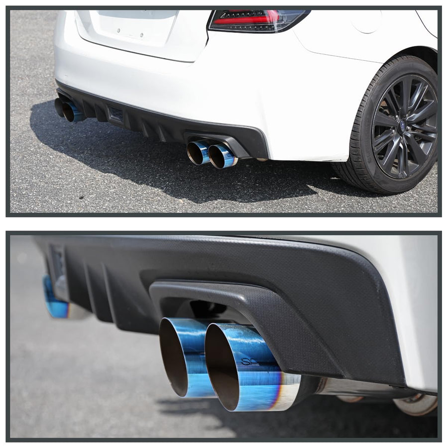 4" Stainless Steel Spec-D Tuning Quad Burnt Tip Catback Exhaust System Compatible with 2015-2021 Subaru WRX STI