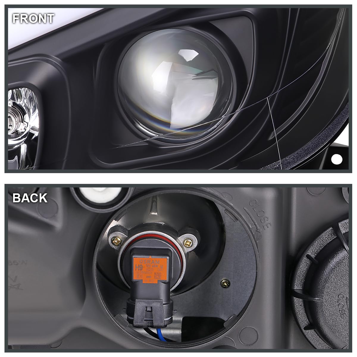 Switchback SPEC-D TUNING Black Sequential LED Tube Projector Headlights Compatible with 2012-2014 Mercedes-Benz W204 C-Class C250 C300 C350 C63, Left + Right Pair Headlamps Assembly