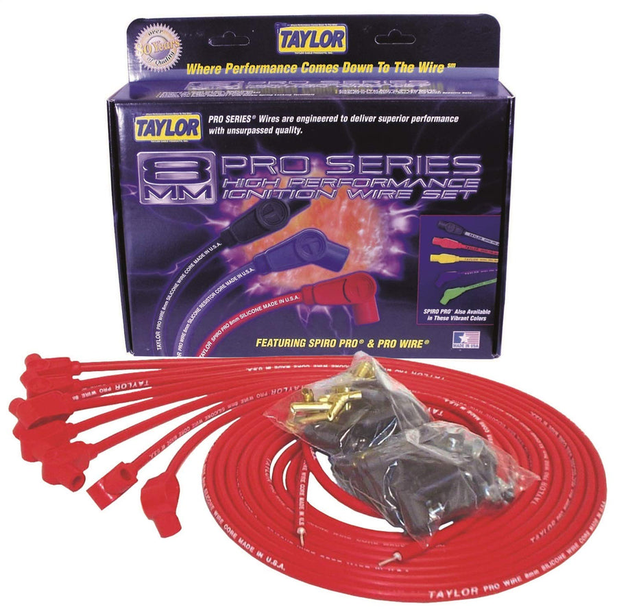 8mm Taylor Cable Pro Wire Red Spark Plug Wire Set 70250