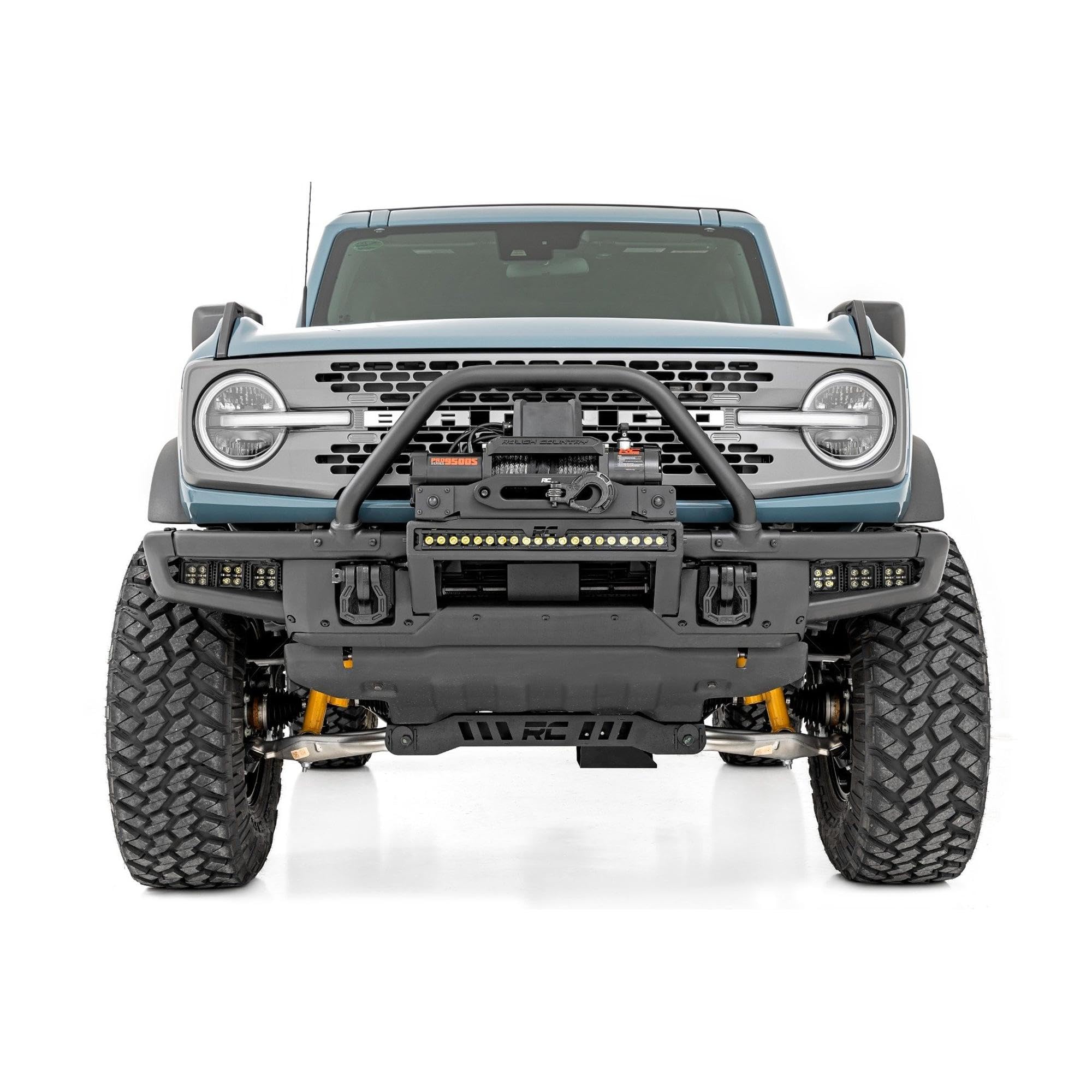 Rough Country 2" Fog Light Kit Triple for Ford Bronco 4WD (2021-2024) - (3) 2-in LED Cube Lights, Spot/Flood Beam