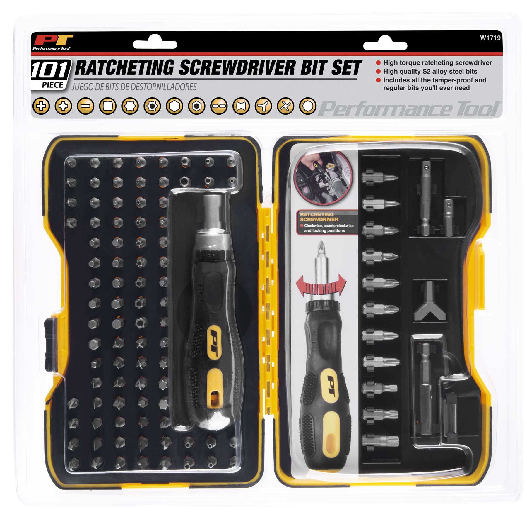 Ratcheting Performance Tool W1719 Bit Driver Set,101-Piece