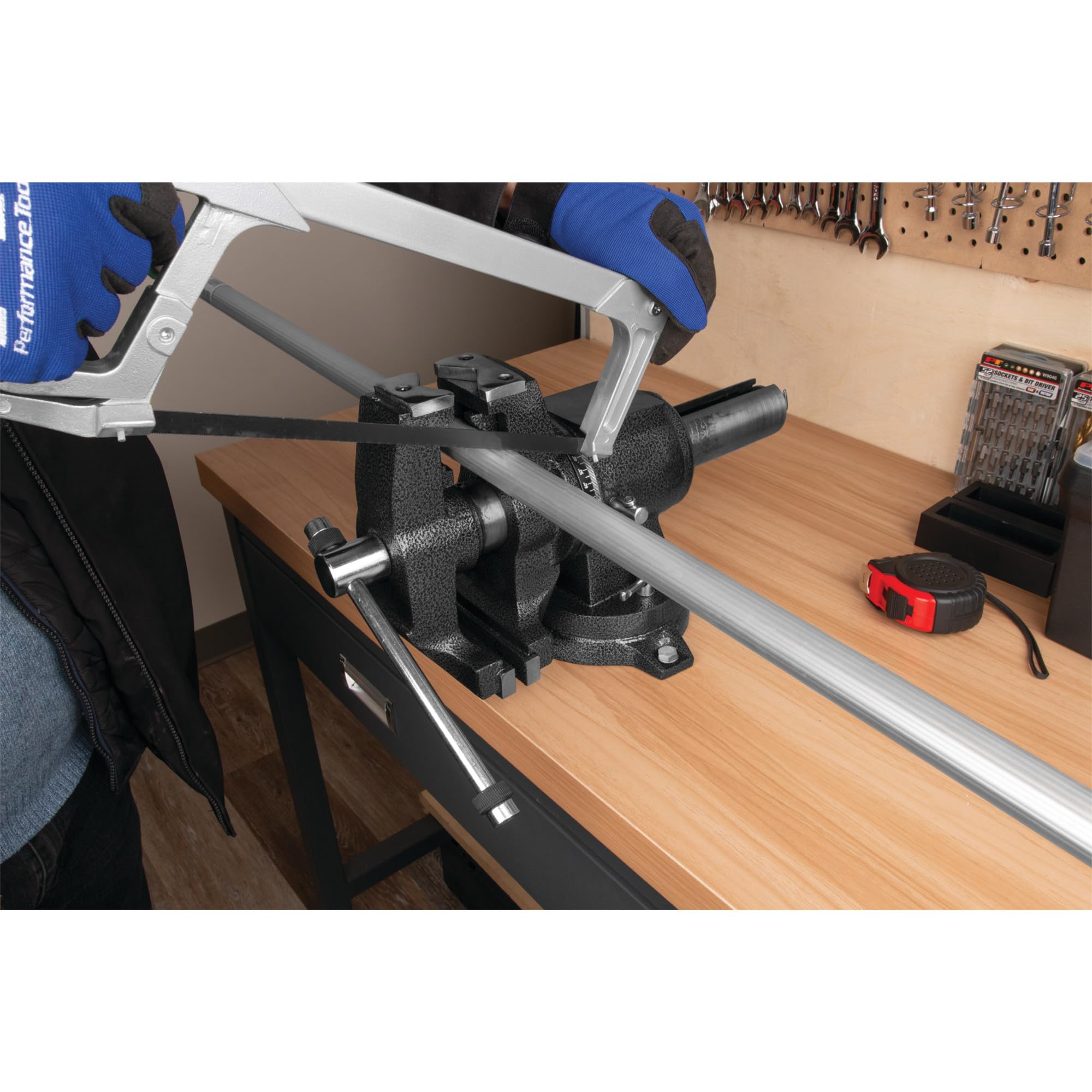 Performance Tool 5 in. Multi-Purpose Vise for Heavy-Duty Clamping and Precision Work, Ideal for Woodworking, Metalworking, and DIY Projects