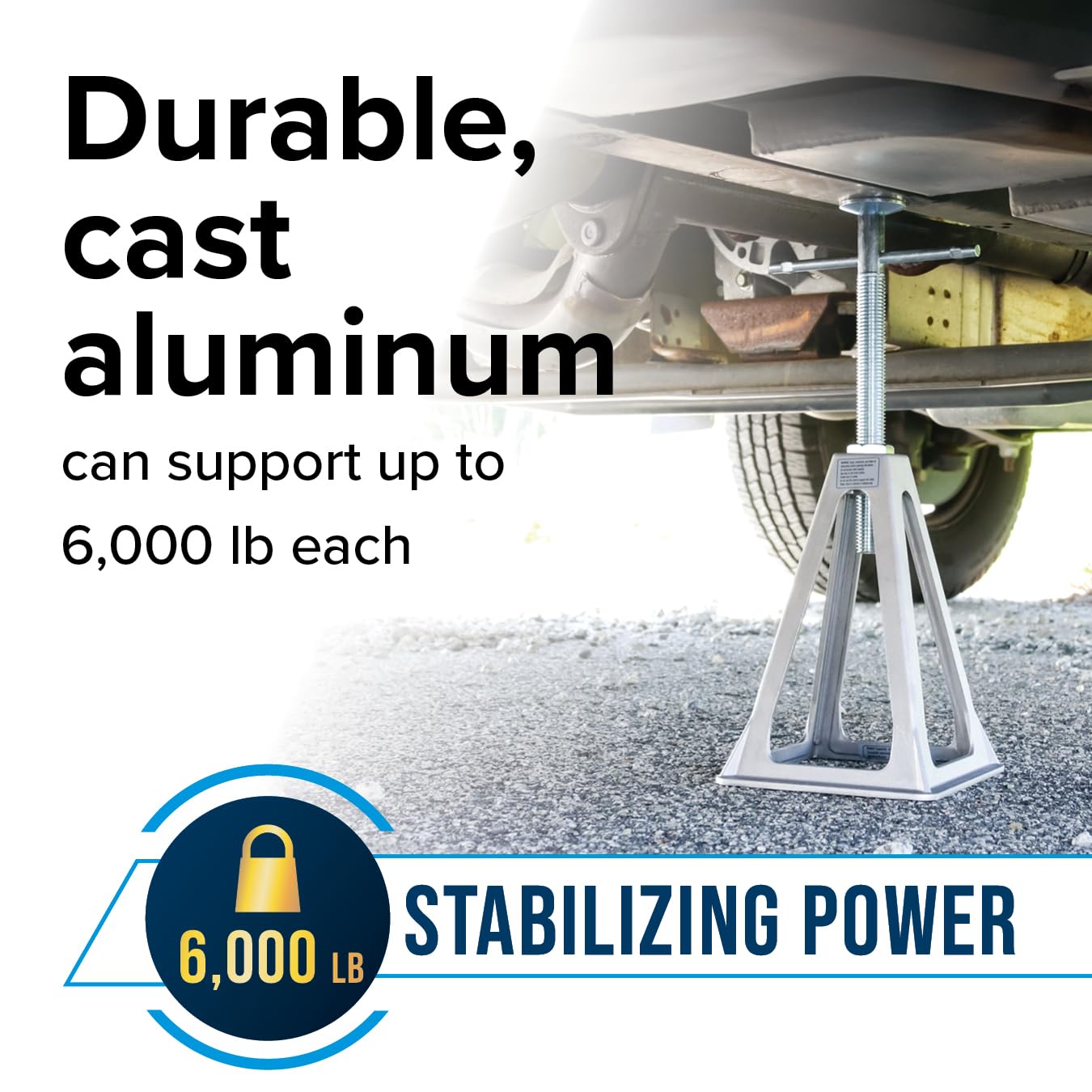 Camco Stack Jacks Aluminum — Stabilize & Position Your RV, Trailer Or Camper —Supports Up to 6,000 lb — Extends 11" - 17" — Pack of 4 (44560)