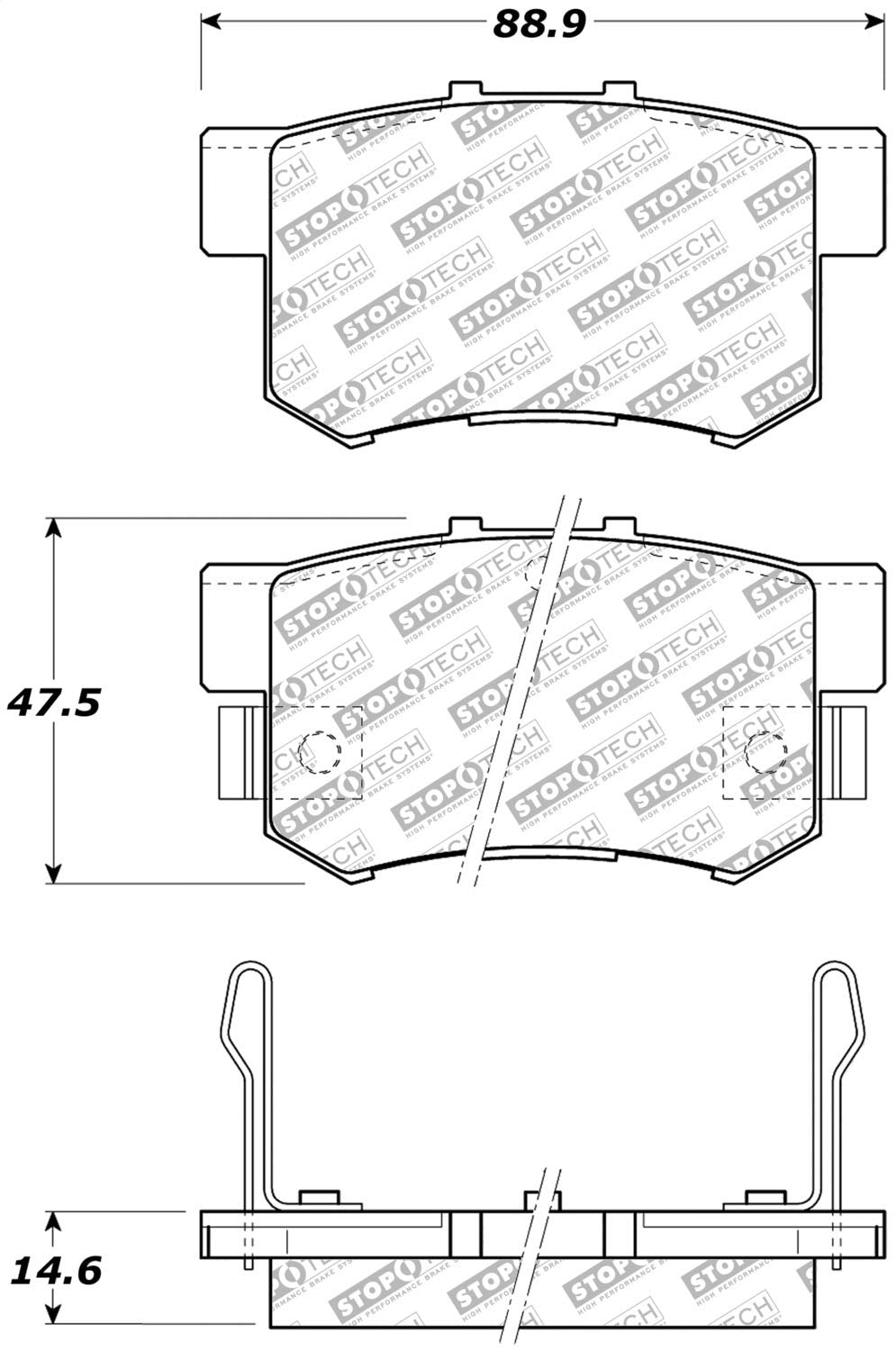 Brake Pads StopTech 305.05370 Street Select with Hardware
