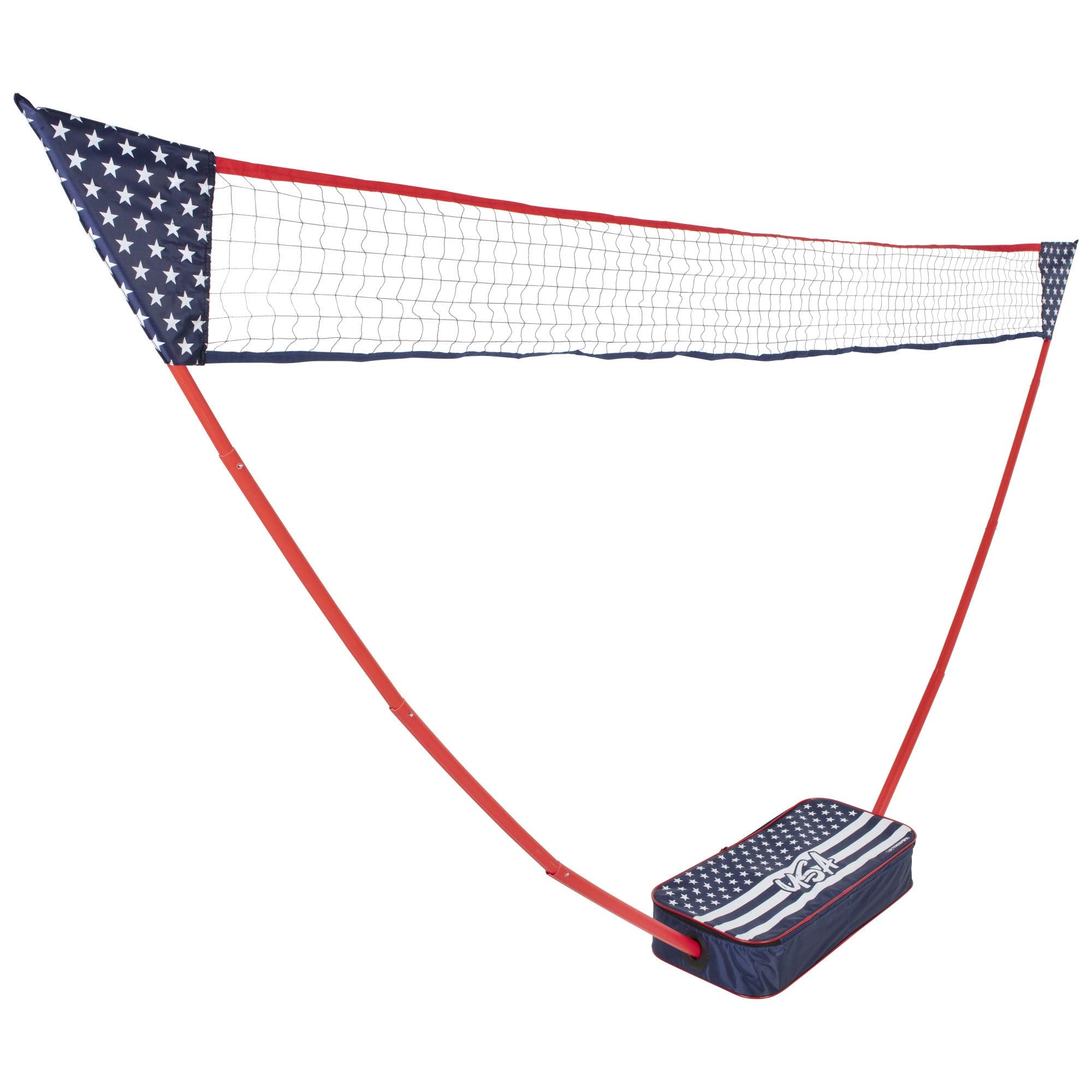 Portable Triumph Sports Patriotic Badminton Set with Freestanding Base Sets Up on Any Surface in Seconds – No Tools or Stakes Required, Multi