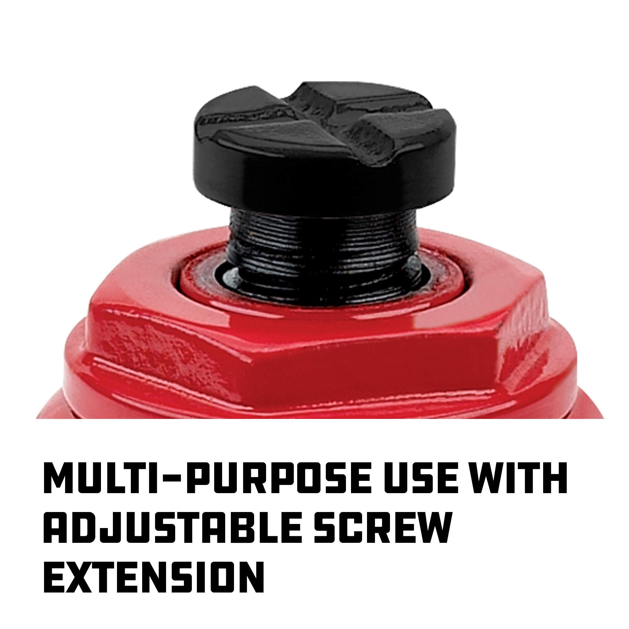 Powerbuilt 8 Ton Heavy Duty Bottle Jack, 16000 Pounds Capacity Hydraulic Vehicle Lift with Stable Base, Lifting Range: 7-1/2-Inch to 15-1/2-Inch - 647527, black