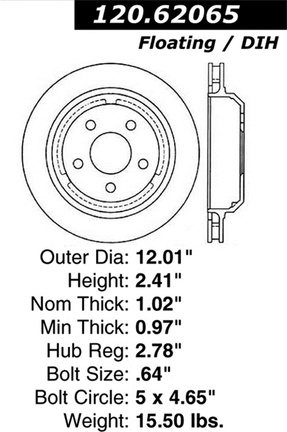 Sport Drilled/Slotted Brake Rotor StopTech 127.62065R (Rear Right), 1 Pack