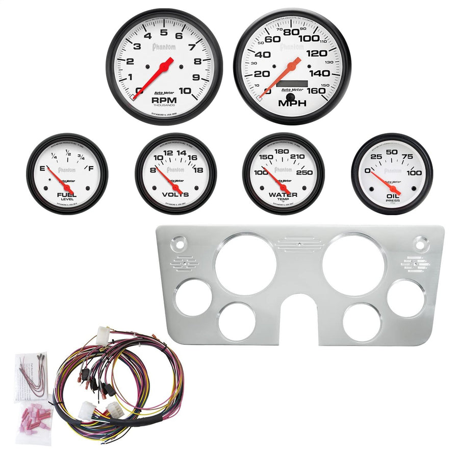 Chevy Truck Auto Meter Direct Fit Dash Kit, 67-72, 2 X 5, 4 X 2-5/8", Phantom (7045-09)