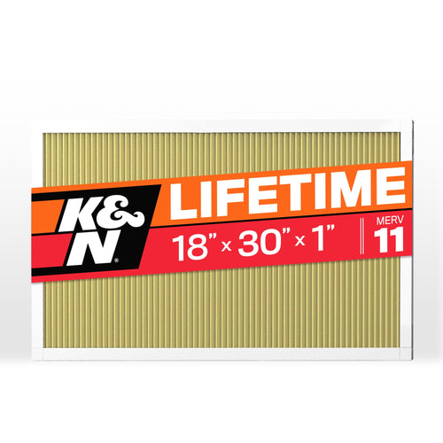 K&N HVAC Furnace Air Filter 18x30x1, Lasts a Lifetime, Washable, Merv 11, the Last Filter You Will Ever Buy, Breathe Safely at Home or in the Office, HVC-11830