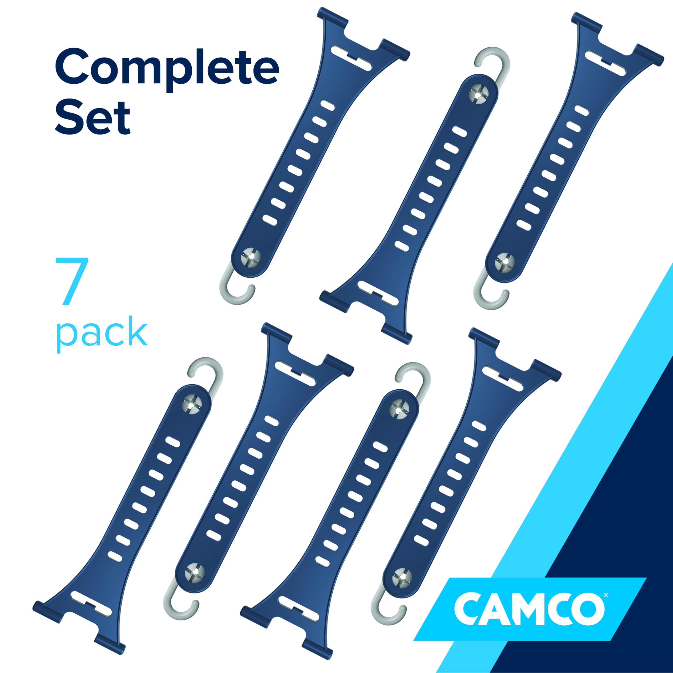 Camco RV Quick-Set Awning Party Light Hangers — 7-Pack — Securely Hangs Lights for RV Canopy — Camping Essentials for Easy Outdoor Lighting (42700)