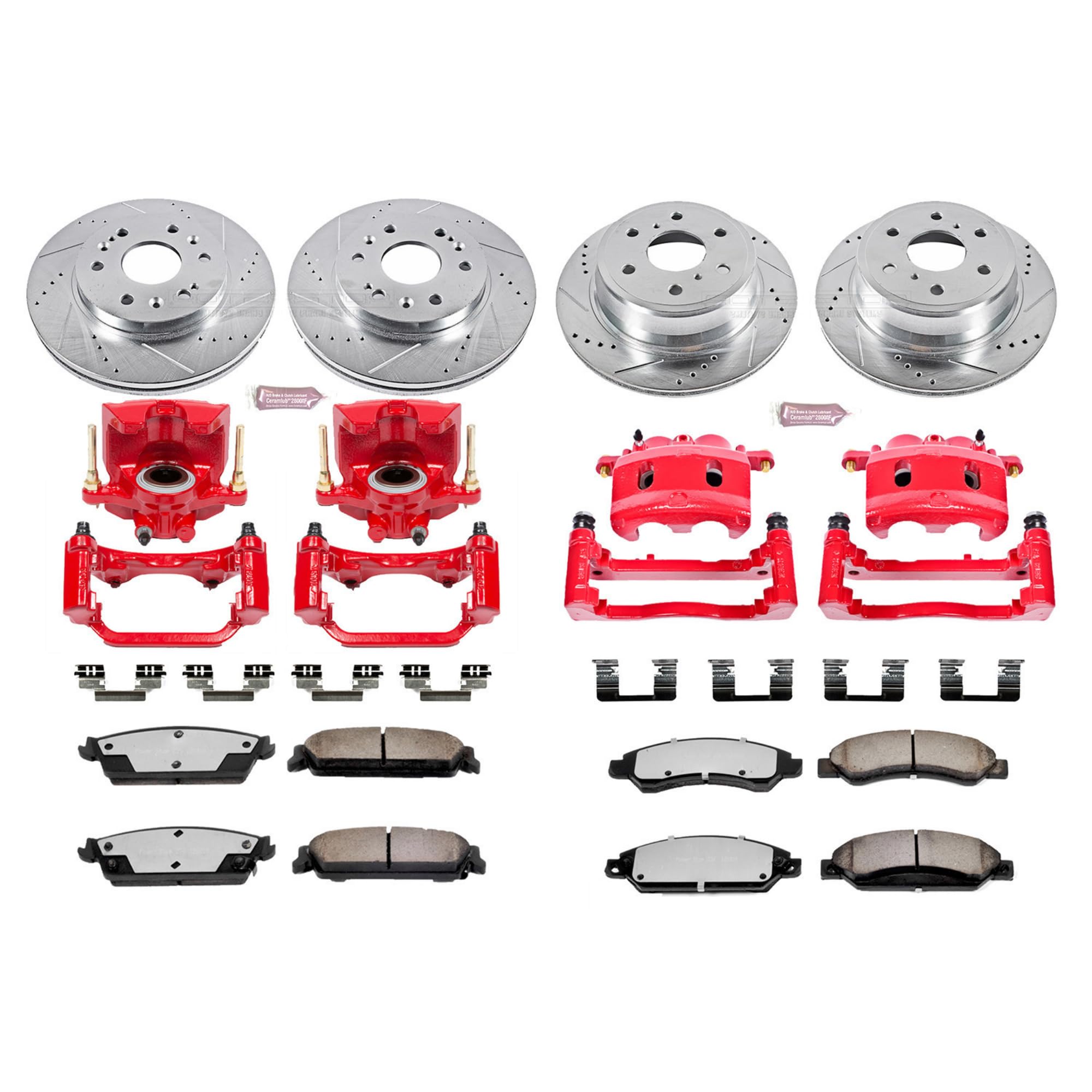 Power Stop Z36 KC2068-36 Brake Kit Front & Rear with Calipers For Cadillac Escalade, Cadillac Escalade ESV, Cadillac Escalade EXT, Avalanche, Suburban, Ta, Yu, Yukon XL [Model Specific]