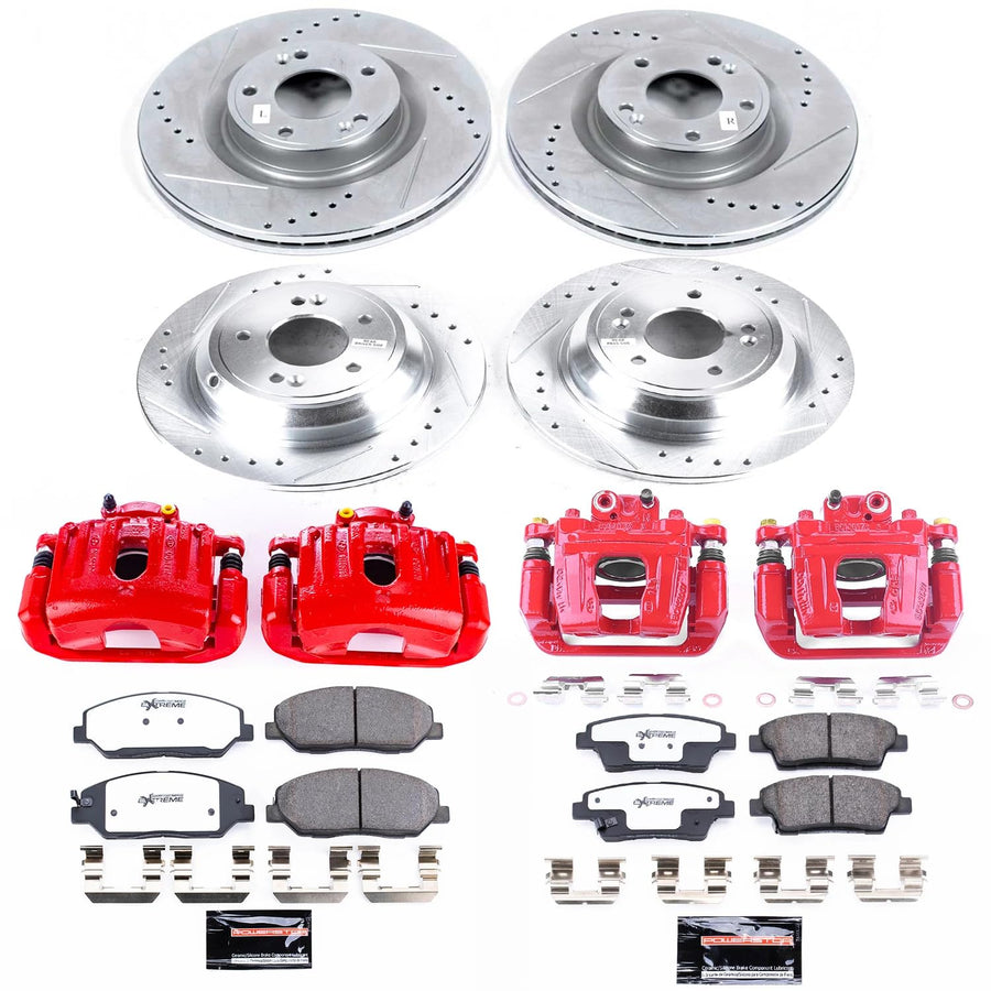 Power Stop Z26 KC5923-26 Front and Rear Brake Caliper Kit-Brake Rotor, Brake Pads & Calipers For Hyundai Genesis 2010-2011 [Model Specific]