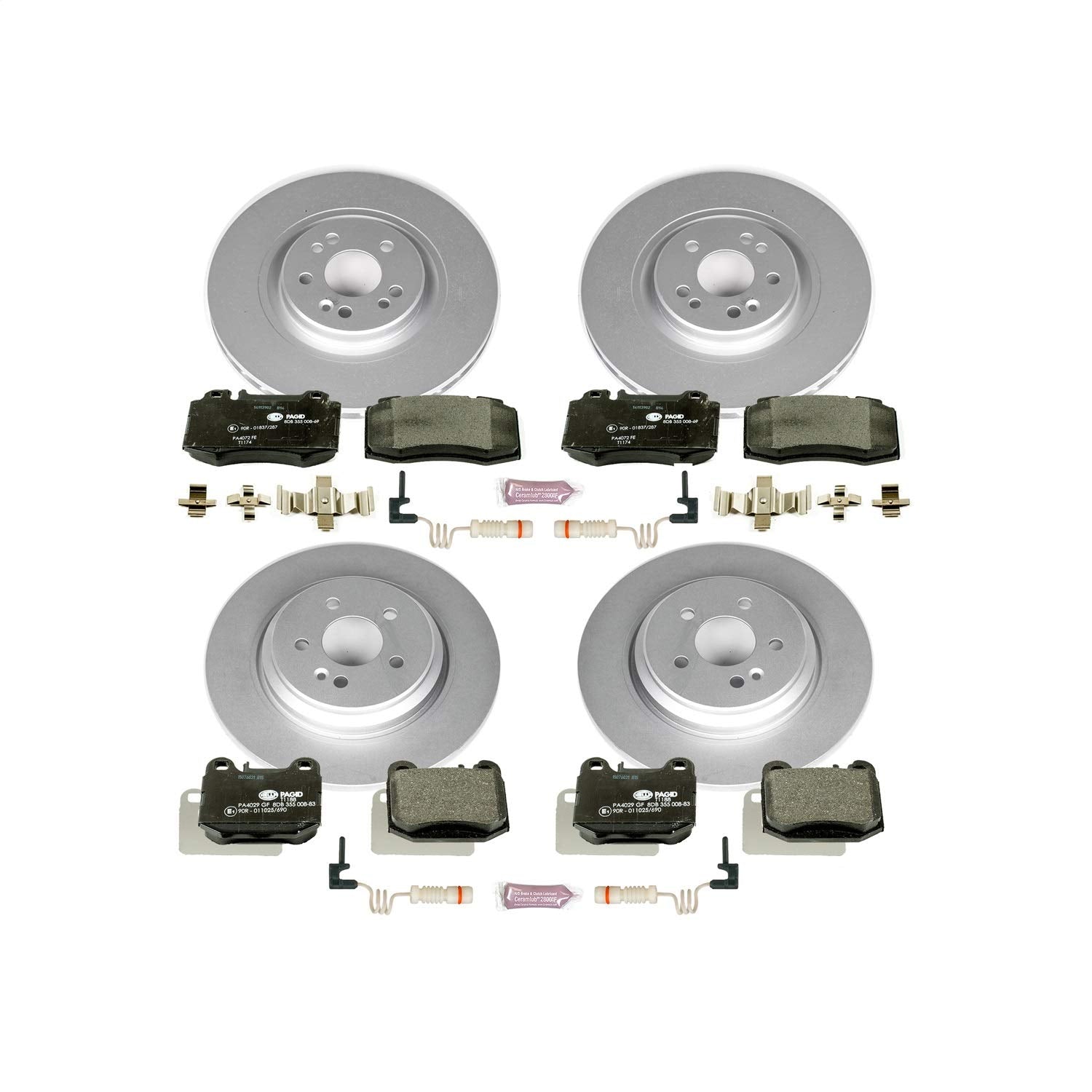 Power Stop ESK4463 Euro-Stop Front & Rear Brake Kit For Mercedes-Benz ML430 2000-2001, ML500 2002-2005, ML55 AMG 2000-2003 [Model Specific]