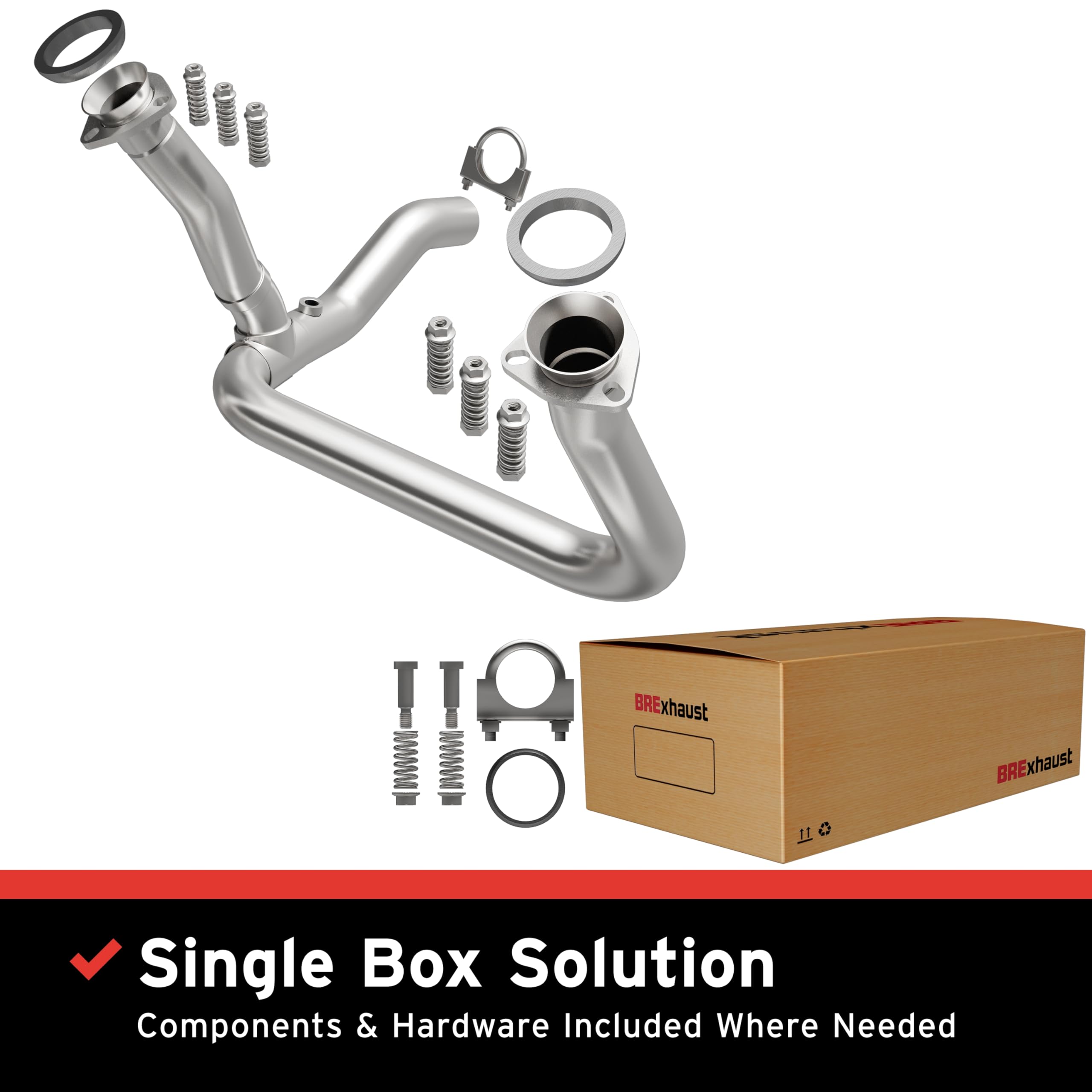 Replacement BRExhaust Front Pipe Kit 107-0176: Direct-Fit, Compatible with 92-93 S10, Sonoma 2.8L, 4.3L