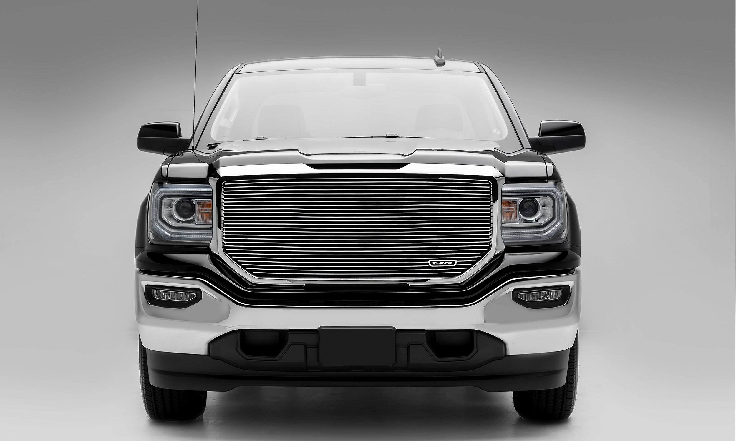 T-Rex Grilles Laser Billet Grille, 2016-2018 Sierra 1500, Polished, 1 Pc, Insert, without Logo Cutout - PN #6202140, Black