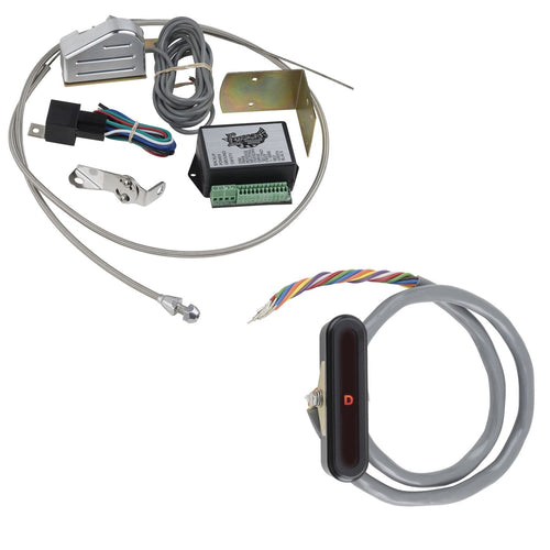 Black Aluminum Cable Operated Lokar XCIND-1722 Vertical LED Dash Indicator Kit for Ford C-4/C-6 Transmission