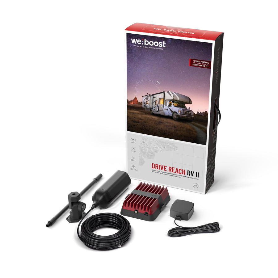 weBoost Drive RV Reach II- Cell Phone Signal Booster kit | Boosts 4G LTE & 5G for All U.S. Carriers - Verizon, AT&T, T-Mobile & More | Made in The U.S. | FCC Approved (Model 474061)