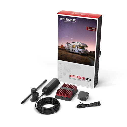 weBoost Drive RV Reach II- Cell Phone Signal Booster kit | Boosts 4G LTE & 5G for All U.S. Carriers - Verizon, AT&T, T-Mobile & More | Made in The U.S. | FCC Approved (Model 474061)