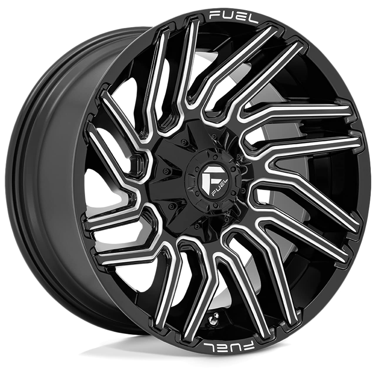 D773 TYPHOON FUEL OFF-ROAD 22X12, 5X4.5/5.0, 4.77, -44mm GLOSS BLACK MILLED - D77322202647