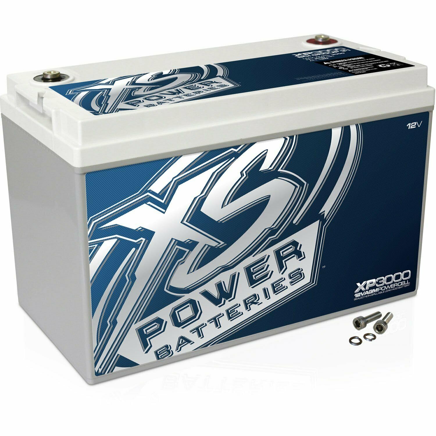 XS Power 12V XP3000 XP Series 3,000 Amp AGM Supplemental Battery with M6 Terminal Bolt