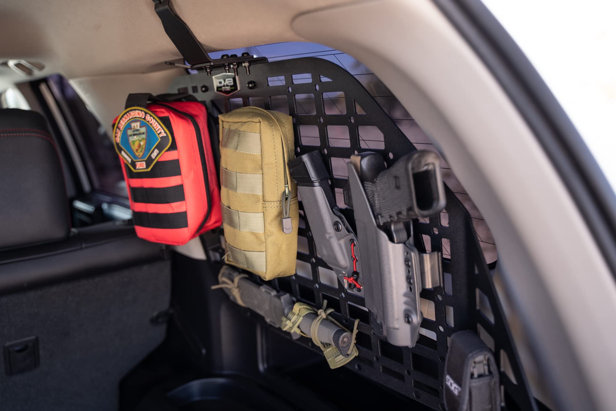 Rear Window Molle Panels DV8 Offroad for 2010-2024 Toyota 4Runner | Includes Passenger & Driver Side Panels | Mount Molle Bags, Med Kits, Tools, & Other Accessories | Rock Light Mounts