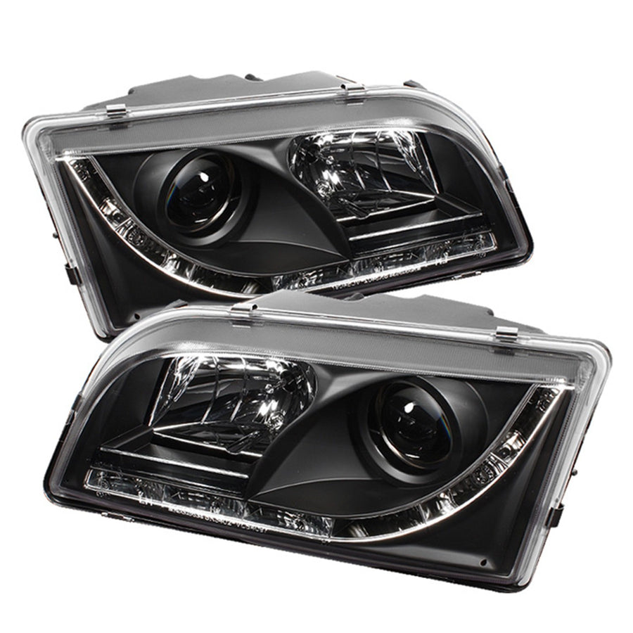 Volvo S40 97-03 Spyder 5030351 Projector Headlights - DRL - Black - High H1 (Included) - Low H1 (Included)
