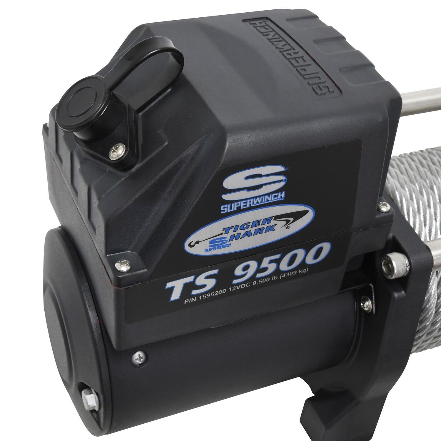 Tiger Shark Superwinch 1595200 9.5, 12 VDC winch, 9,500 lb/4,309 kg capacity with roller fairlead
