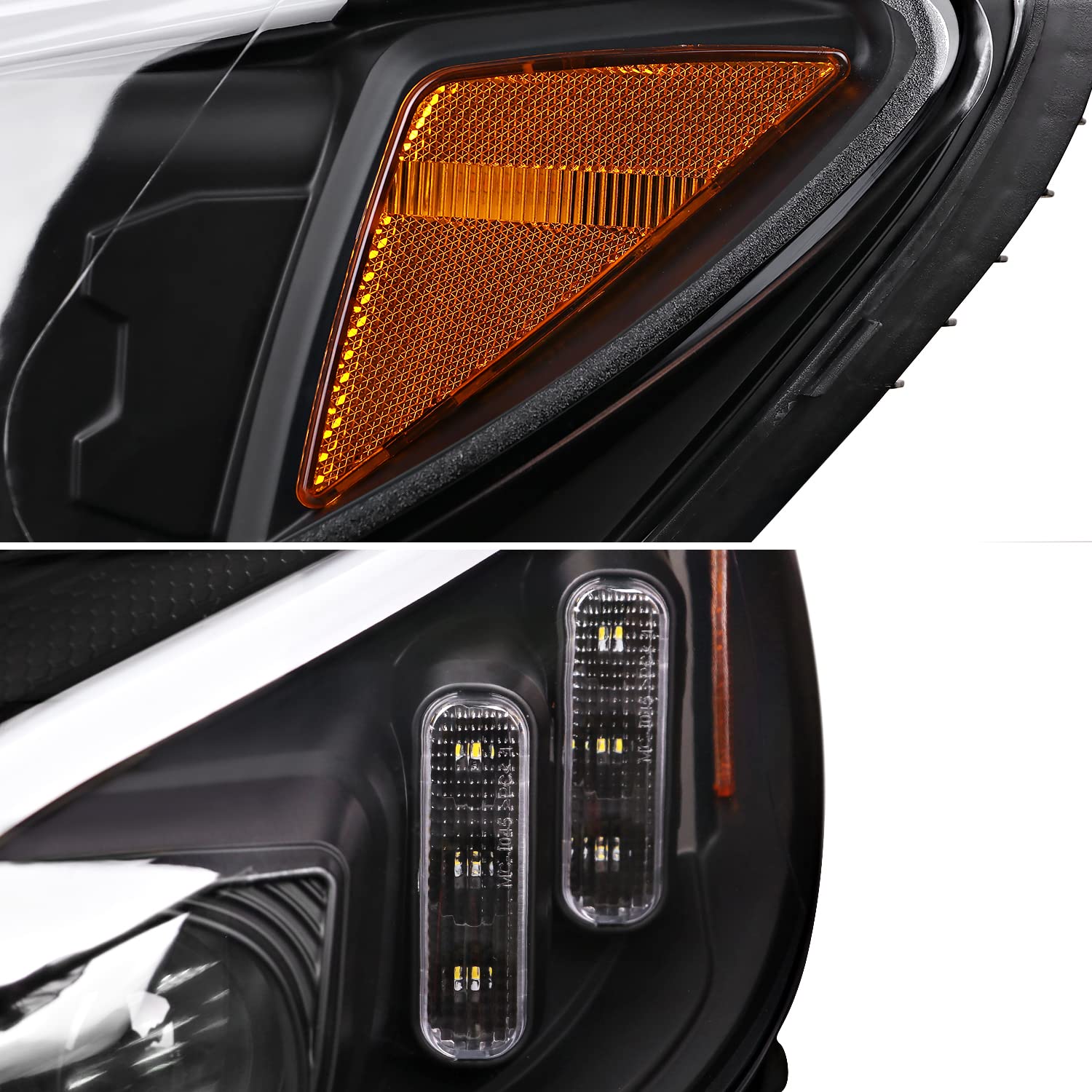 Sequential Signal Tube Full LED Projector Headlights SPEC-D TUNING Compatible with 2015-2018 Mercedes Benz W205 C-Class Left + Right Pair Headlamps Assembly