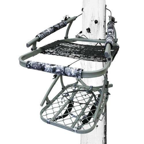 Ultra-Lite Hawk Climber, Hang-On Tree Stand Hunting Gear with Memory Foam Seat, All-Welded Platform, Foot Rest for Mobile Hunters, 38.75 x 23.25 Inch