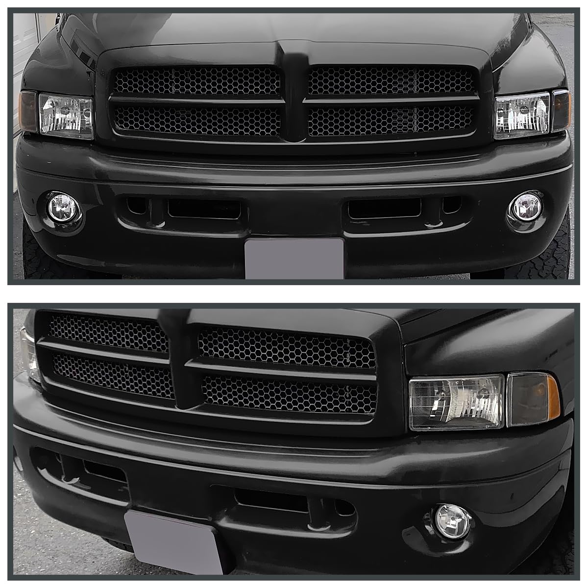 Black Headlights SPEC-D TUNING Compatible with 1999-2001 Dodge Ram 1500/2500 / 3500 Sport