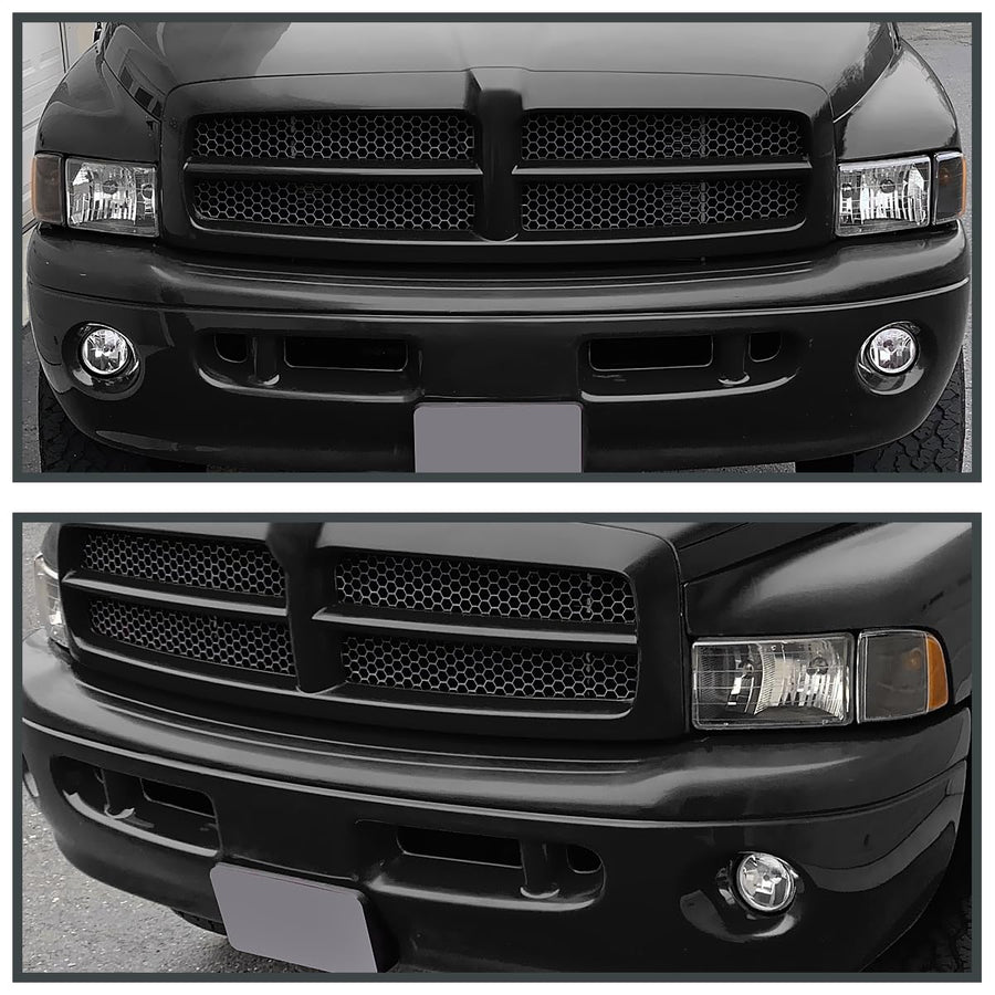 Black Headlights SPEC-D TUNING Compatible with 1999-2001 Dodge Ram 1500/2500 / 3500 Sport